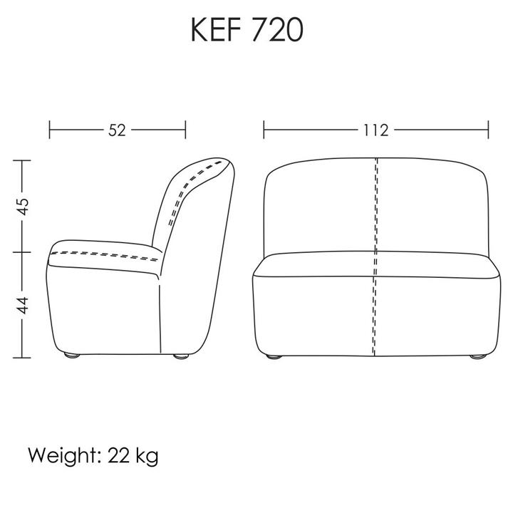 مبل دو نفره بدون دسته مدل KEF720 آرتمن